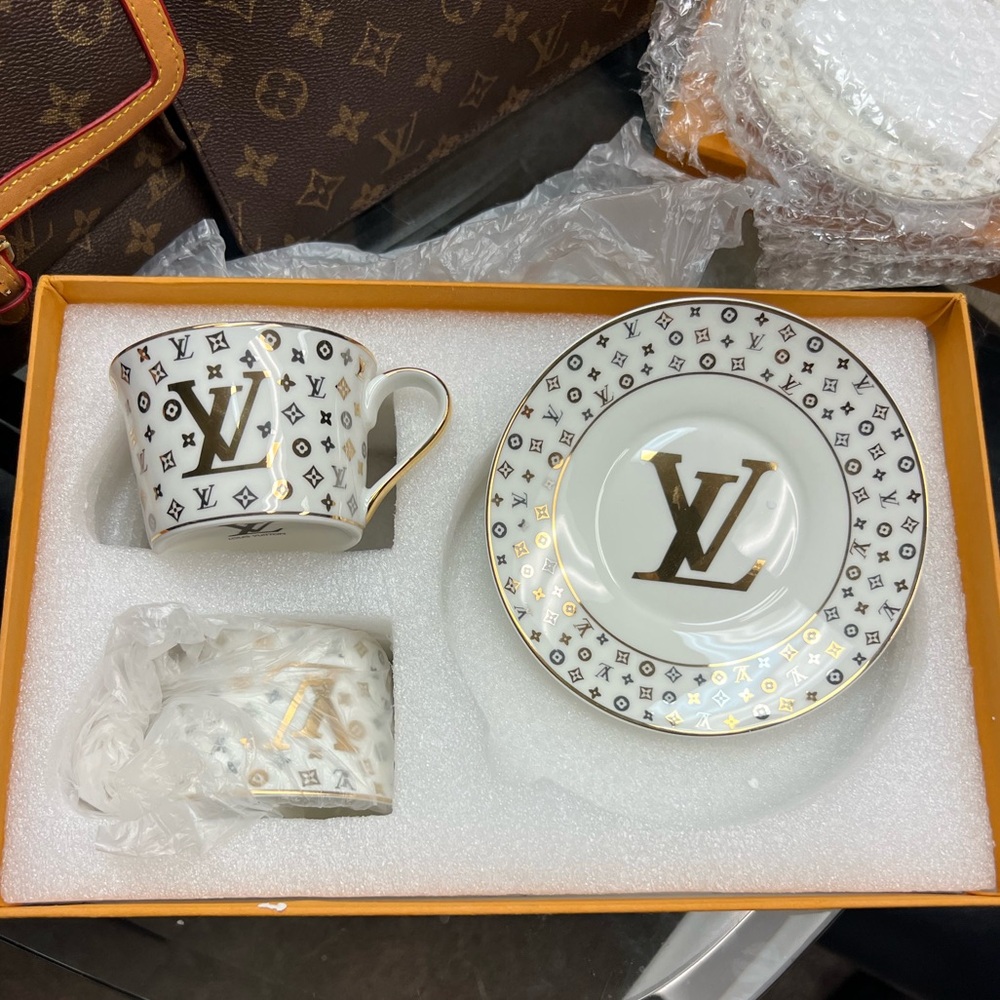 NOW 1/2 PRICE! RARE-LV- PORCELAIN TEA/COFFEE CUP AND SAUCER SET